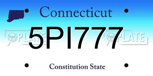 5PI777 Connecticut License Plate