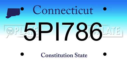 5PI786 Connecticut License Plate