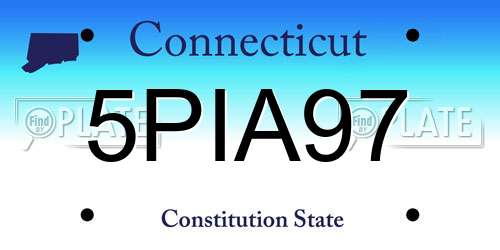 5PIA97 Connecticut License Plate