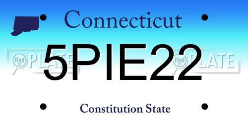5PIE22 Connecticut License Plate