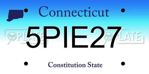 5PIE27 Connecticut License Plate