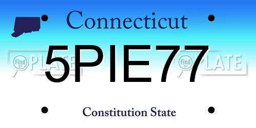 5PIE77 Connecticut License Plate