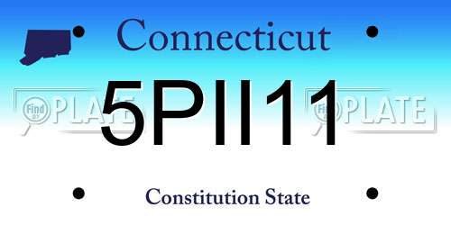 5PII11 Connecticut License Plate