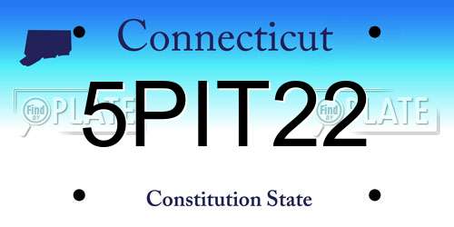 5PIT22 Connecticut License Plate