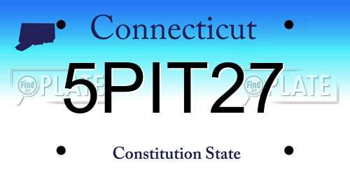 5PIT27 Connecticut License Plate