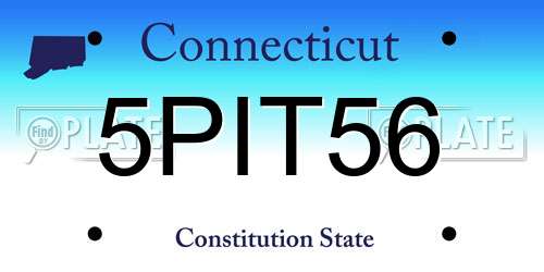 5PIT56 Connecticut License Plate