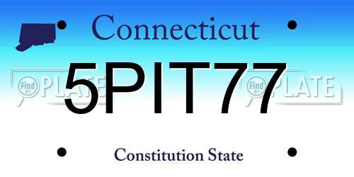 5PIT77 Connecticut License Plate