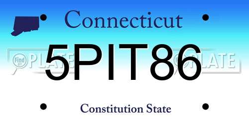 5PIT86 Connecticut License Plate