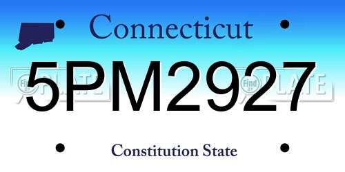 5PM2927 Connecticut License Plate