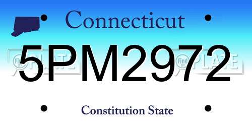 5PM2972 Connecticut License Plate