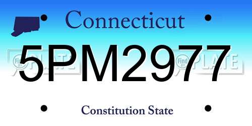 5PM2977 Connecticut License Plate