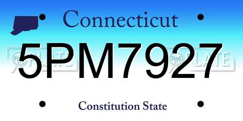 5PM7927 Connecticut License Plate