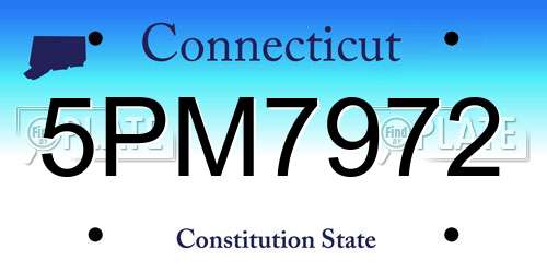 5PM7972 Connecticut License Plate