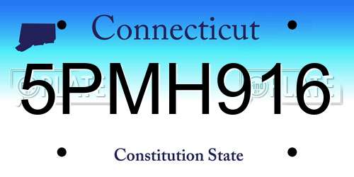 5PMH916 Connecticut License Plate