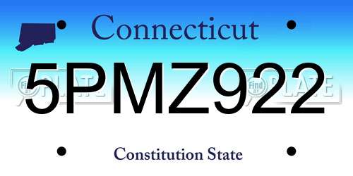 5PMZ922 Connecticut License Plate