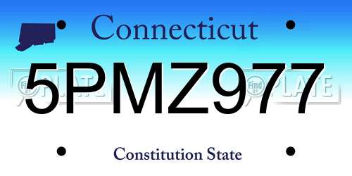 5PMZ977 Connecticut License Plate