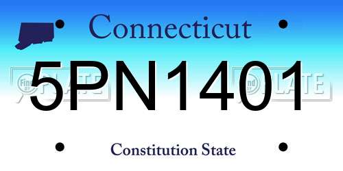 5PN1401 Connecticut License Plate