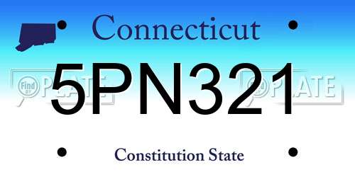 5PN321 Connecticut License Plate