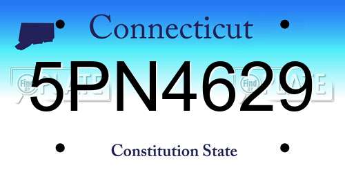 5PN4629 Connecticut License Plate