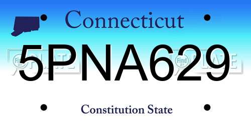 5PNA629 Connecticut License Plate