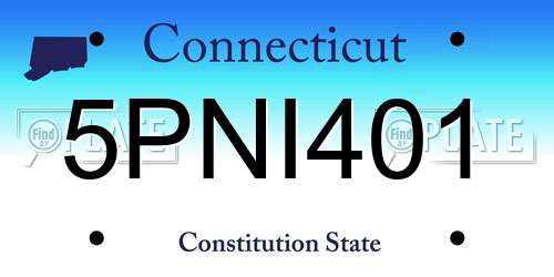 5PNI401 Connecticut License Plate