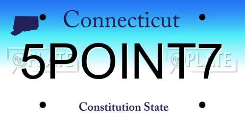 5POINT7 Connecticut License Plate