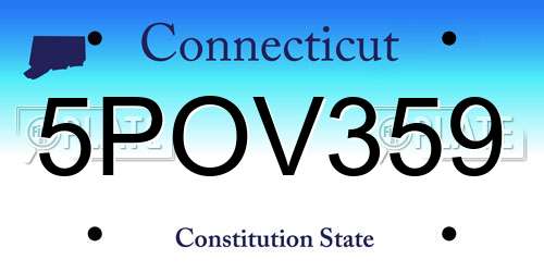 5POV359 Connecticut License Plate