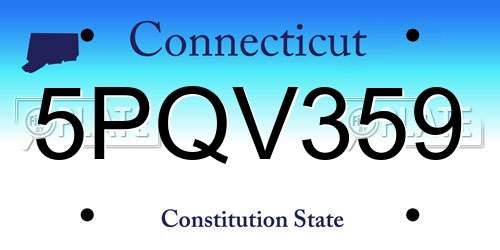 5PQV359 Connecticut License Plate