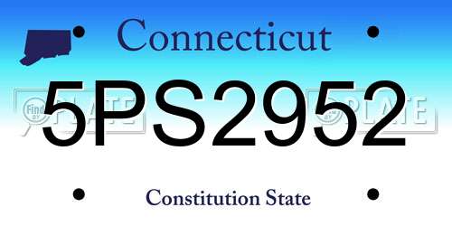 5PS2952 Connecticut License Plate