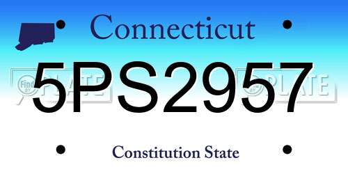 5PS2957 Connecticut License Plate