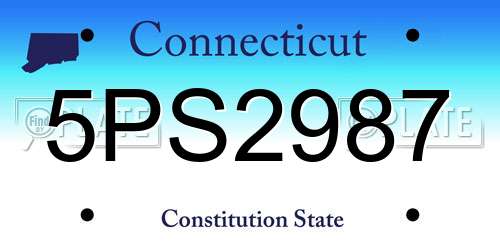 5PS2987 Connecticut License Plate