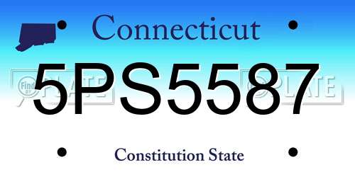 5PS5587 Connecticut License Plate