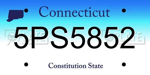 5PS5852 Connecticut License Plate