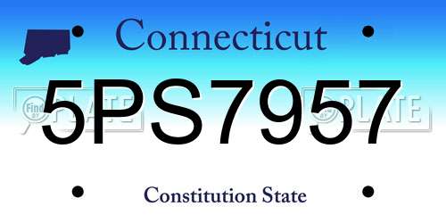 5PS7957 Connecticut License Plate