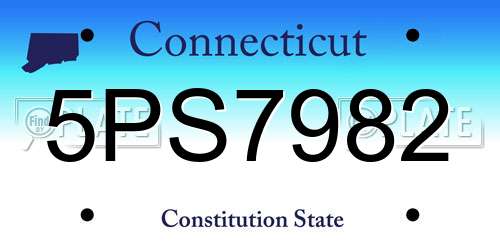 5PS7982 Connecticut License Plate