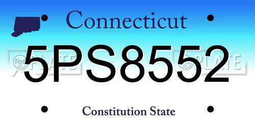 5PS8552 Connecticut License Plate