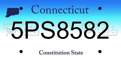 5PS8582 Connecticut License Plate