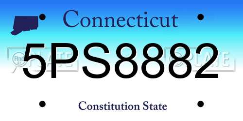 5PS8882 Connecticut License Plate