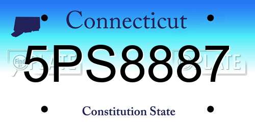 5PS8887 Connecticut License Plate