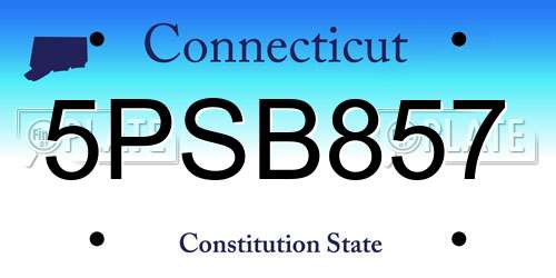 5PSB857 Connecticut License Plate