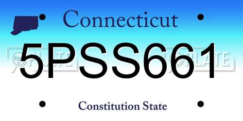 5PSS661 Connecticut License Plate