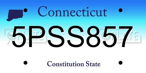 5PSS857 Connecticut License Plate