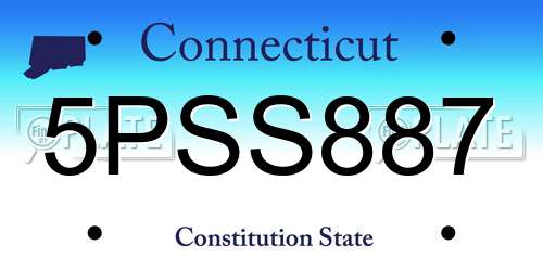 5PSS887 Connecticut License Plate