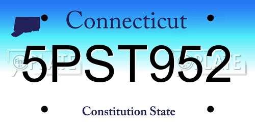 5PST952 Connecticut License Plate