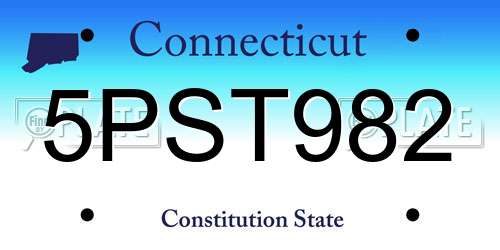 5PST982 Connecticut License Plate
