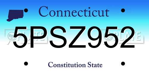 5PSZ952 Connecticut License Plate