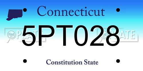 5PT028 Connecticut License Plate