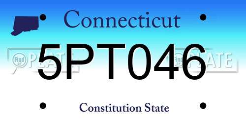 5PT046 Connecticut License Plate