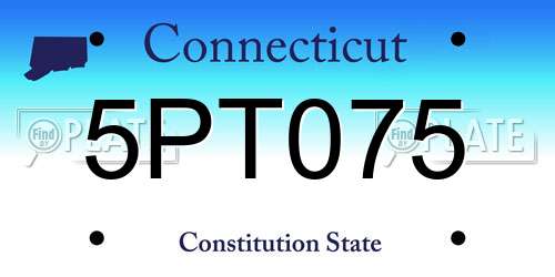 5PT075 Connecticut License Plate