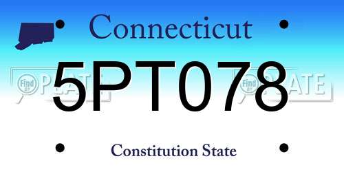 5PT078 Connecticut License Plate